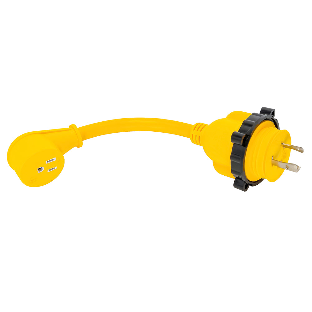 Camco 30AM/15AF Power Grip Marine 12" Dogbone - M-Locking/90F Adapter 55616