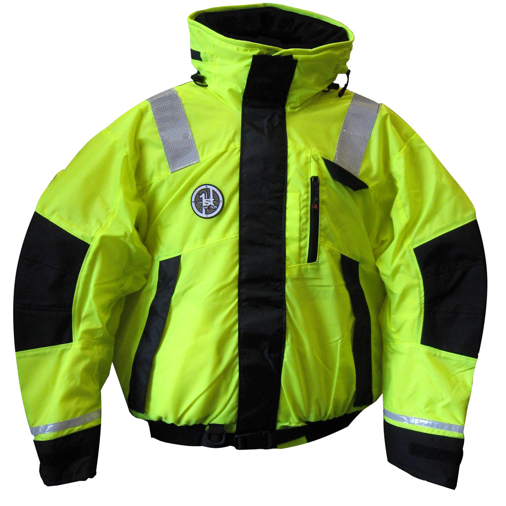 First Watch AB-1100 Flotation Bomber Jacket - Hi-Vis Yellow/Black - Large AB-1100-HV-L