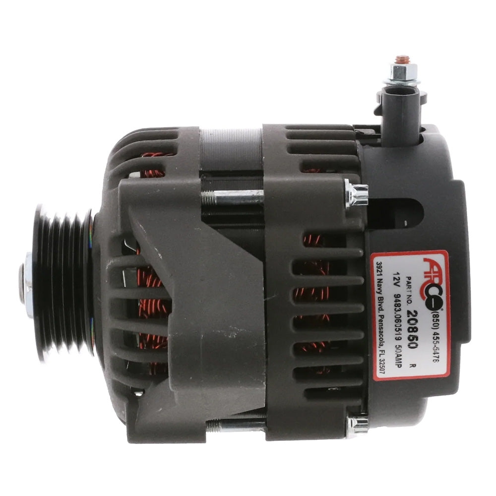 ARCO Marine Premium Replacement Outboard Alternator w/Multi-Groove Pulley - 12V 50A 20850