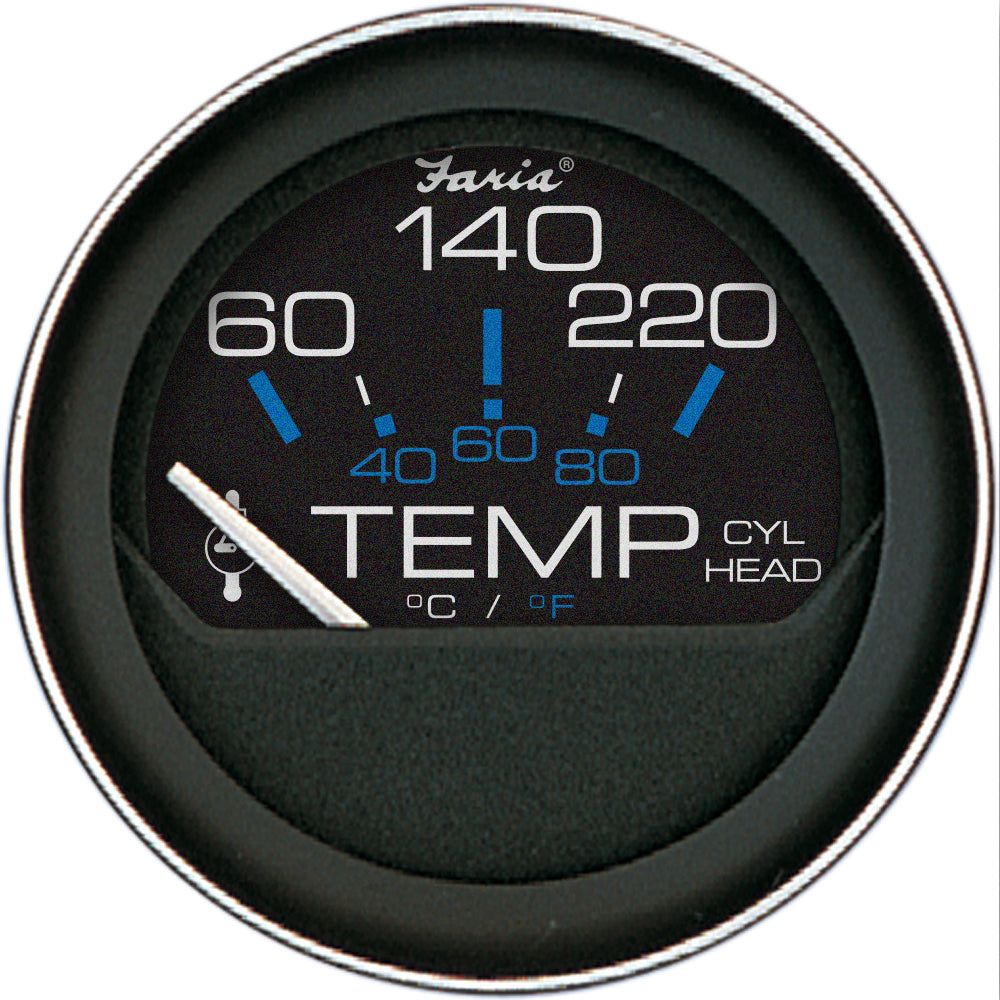 Faria Coral 2" Cylinder Head Temperature Gauge (60-120° F) w/Sender 13009