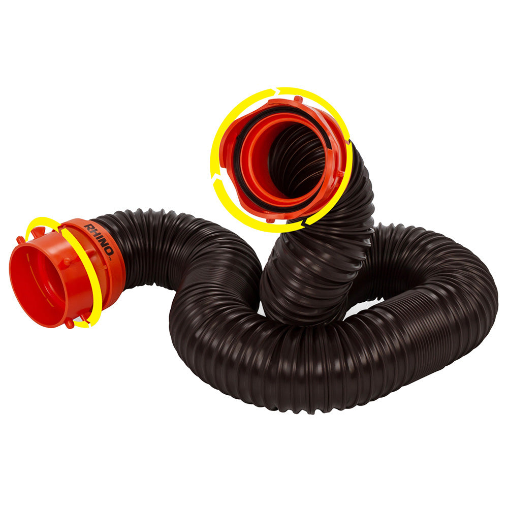 Camco RhinoFLEX 5' Sewer Hose Extension w/Swivel Bayonet & Lug 39765