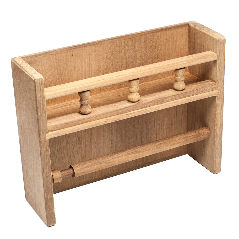 Whitecap Teak Paper Towel Holder w/Spice Rack 62446
