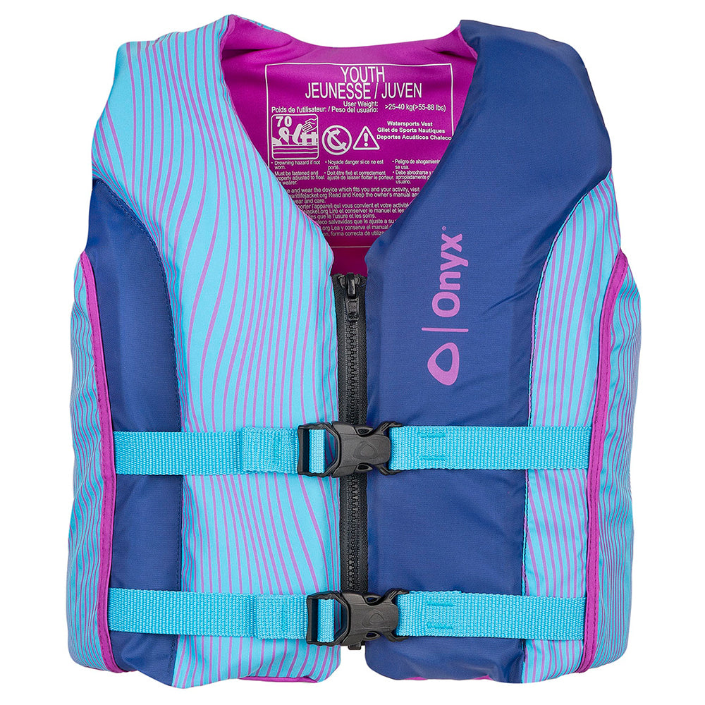 Onyx Shoal All Adventure Youth Paddle & Water Sports Life Jacket - Blue 121000-500-002-21