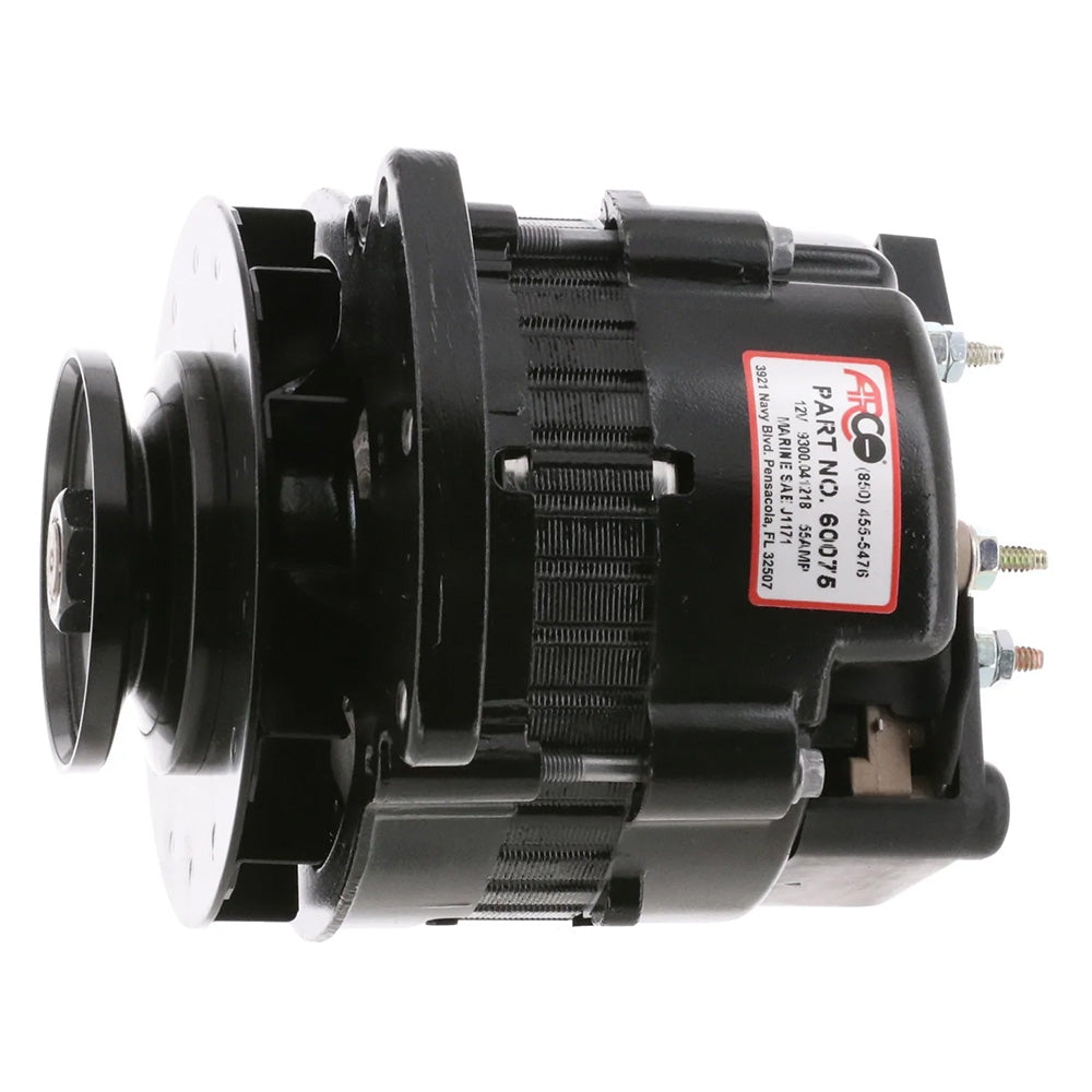 ARCO Marine Premium Replacement Universal Alternator w/Single Groove Pulley - 12V 55A 60075