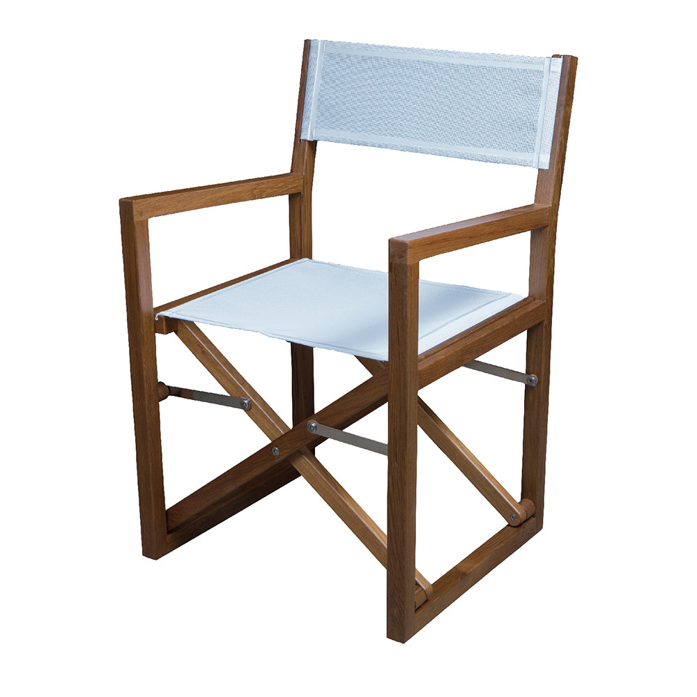 Whitecap Director's Chair w/White Batyline Fabric - Teak 63061