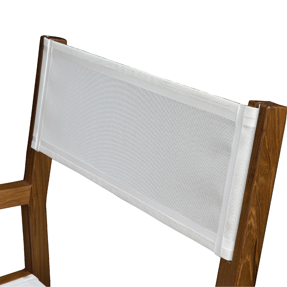 Whitecap Director's Chair w/White Batyline Fabric - Teak 63061