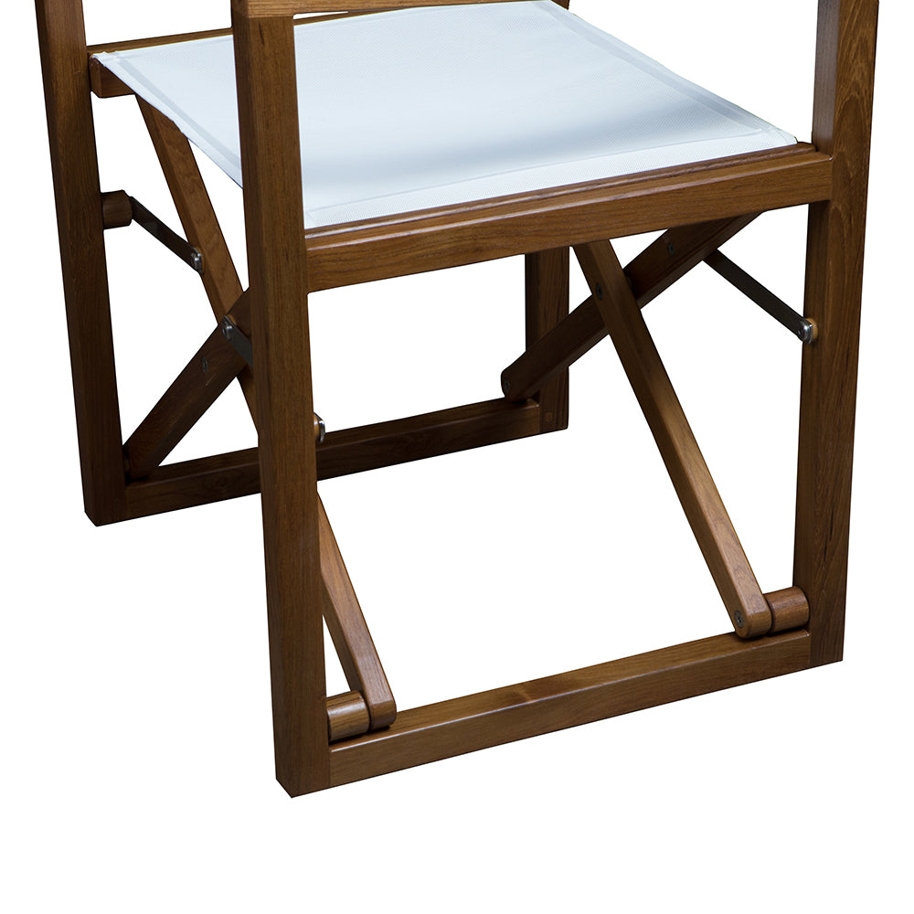 Whitecap Director's Chair w/White Batyline Fabric - Teak 63061