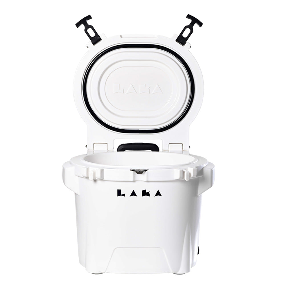 LAKA Coolers 30 Qt Cooler w/Telescoping Handle & Wheels - White 1079