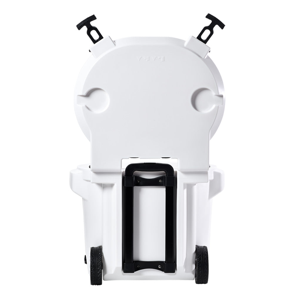 LAKA Coolers 30 Qt Cooler w/Telescoping Handle & Wheels - White 1079