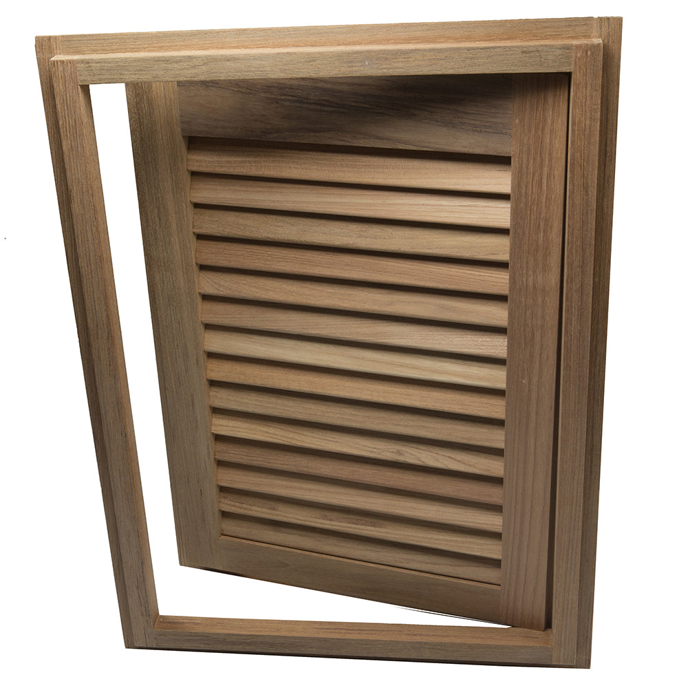 Whitecap Teak Louvered Door & Frame - Right Hand - 15" x 20" 60724