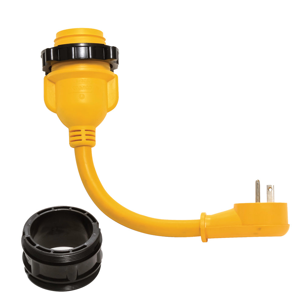 Camco PowerGrip Locking Adapter - 15A/125V Male to 30A/125V Female Locking 55635