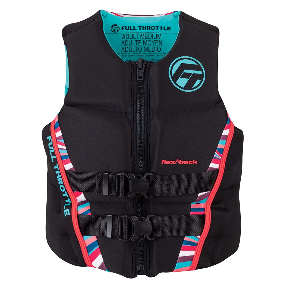 Full Throttle Women's Rapid-Dry Flex-Back Life Jacket - Women's M - Pink/Black 142500-105-830-22