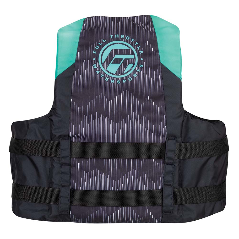 Full Throttle Adult Nylon Life Jacket - 2XL/4XL - Aqua/Black 112200-505-080-22