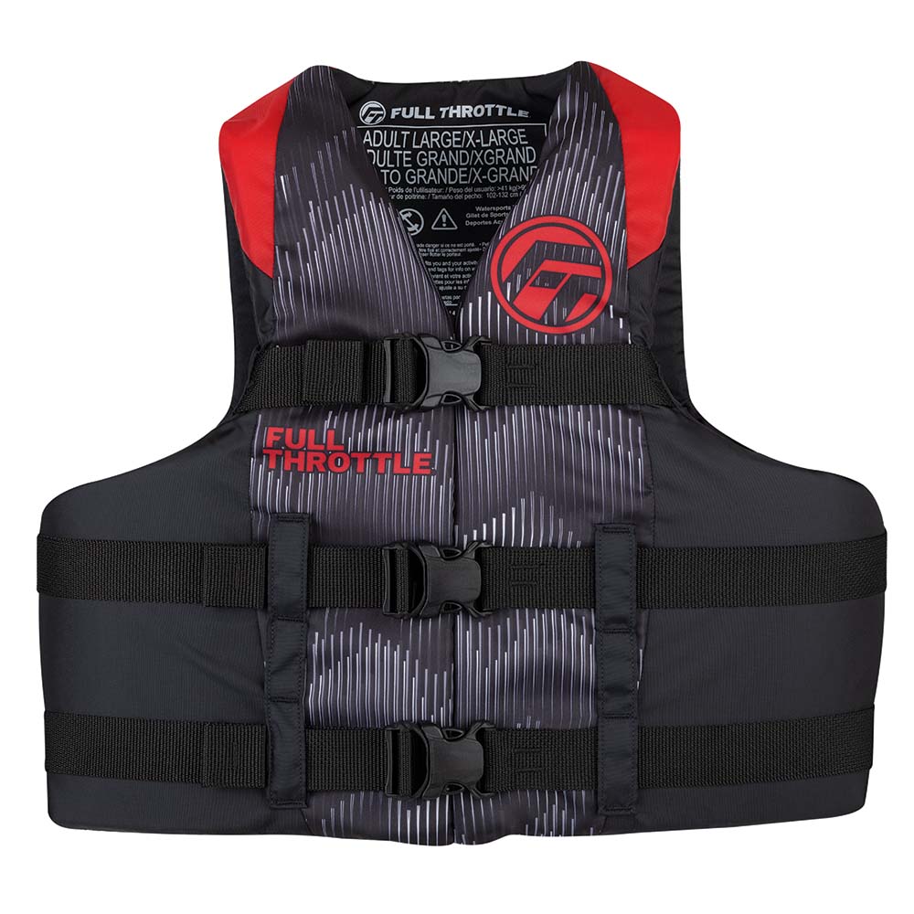 Full Throttle Adult Nylon Life Jacket - L/XL - Red/Black 112200-100-050-22