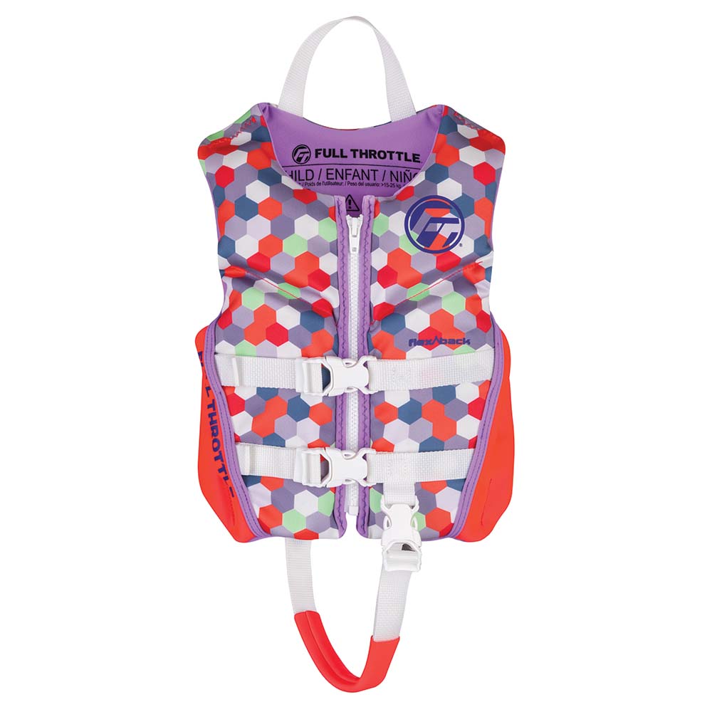 Full Throttle Child Rapid-Dry Flex-Back Life Jacket - Pink 142500-105-001-22