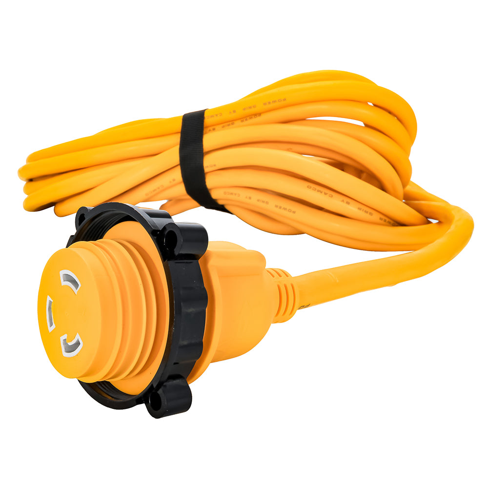 Camco 30 Amp Power Grip Marine Extension Cord - 50' M-Locking/F-Locking Adapter 55613