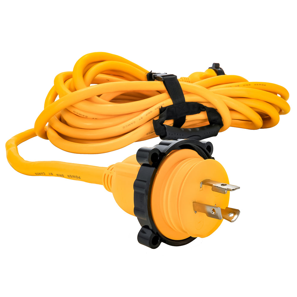 Camco 30 Amp Power Grip Marine Extension Cord - 50' M-Locking/F-Locking Adapter 55613