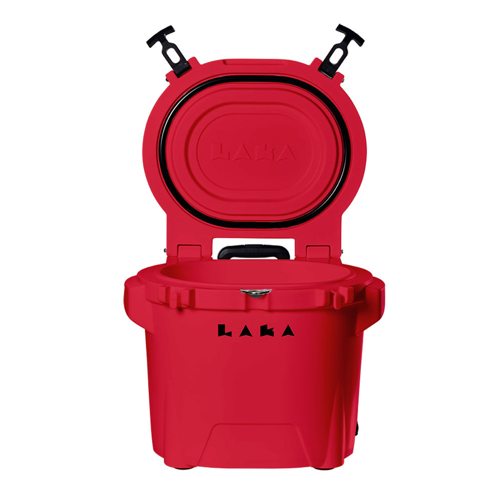 LAKA Coolers 30 Qt Cooler w/Telescoping Handle & Wheels - Red 1089