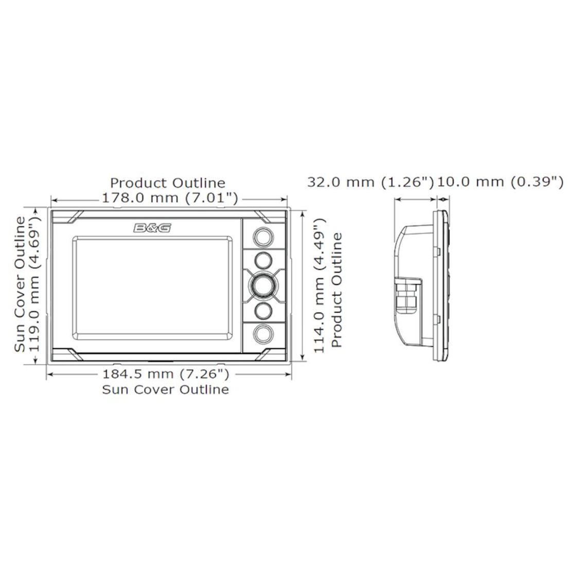 B&G H5000 Graphic Display, NMEA 2000, 5 in Sunlight Viewable Color