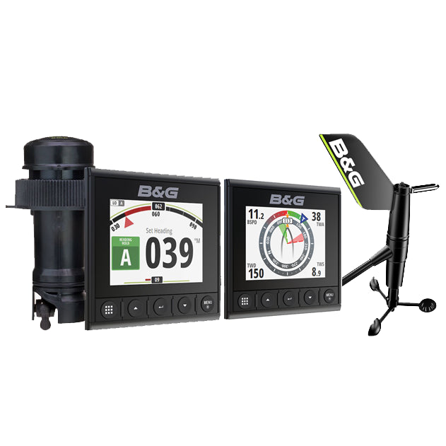B&G Triton 2 Speed/Depth/Wireless Wind Instrument Pack, Dual 4.1 in Color Displays, DST810 Transducer, WS320 Wind Sensor, NMEA 2000 Starter Kit