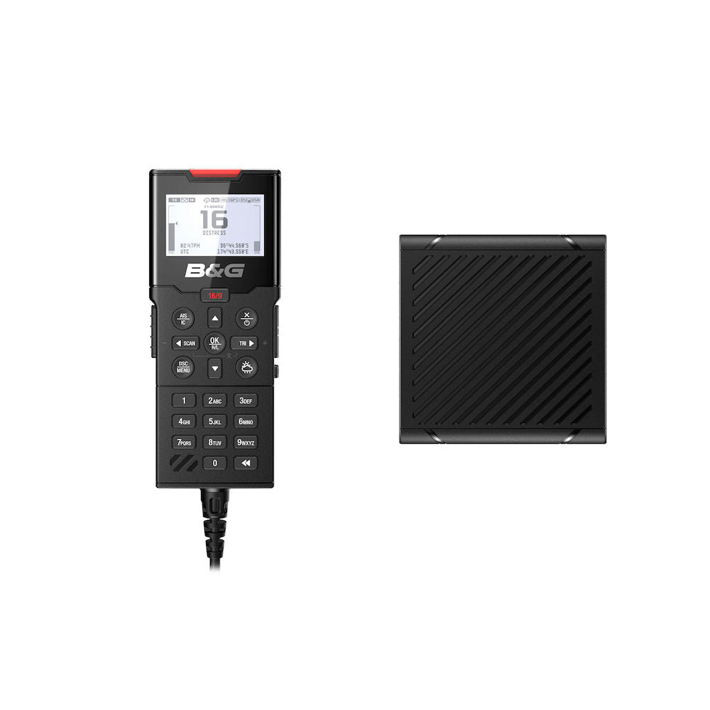 B&G H100 Wired Handset & Speaker Kit, For V100/V100-B Blackbox VHF Radios, Includes SP100 Wired Speaker, NMEA 2000 Backlight Sync