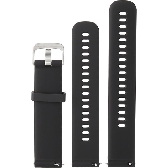 Garmin Quick Release 20 mm Watch Band, Black Silicone, Stainless Steel Hardware