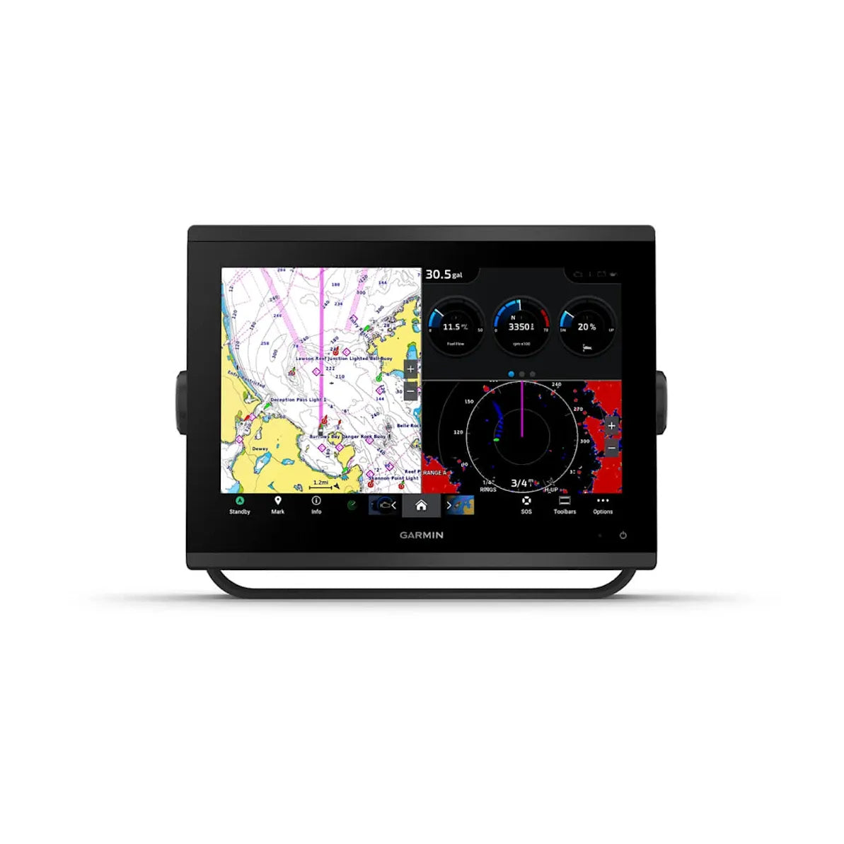 Garmin GPSMAP 1223 GPS Chartplotter, Non-Sonar, 12 in IPS Touchscreen, Worldwide Basemap, NMEA 2000 and NMEA 0183, Wi-Fi, Garmin Marine Network