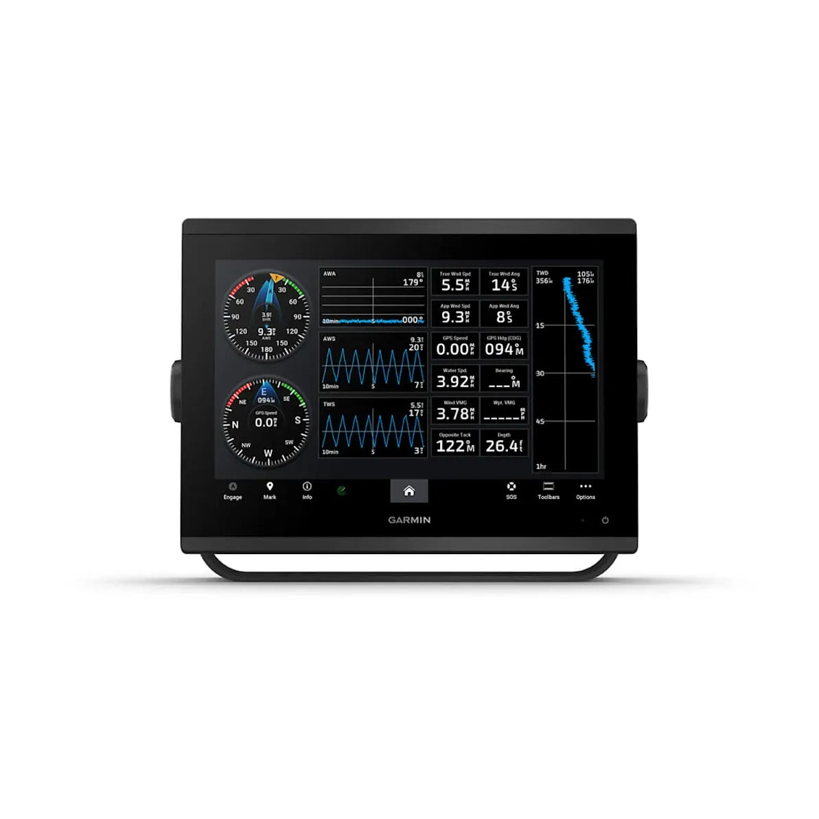 Garmin GPSMAP 1223 GPS Chartplotter, Non-Sonar, 12 in IPS Touchscreen, Worldwide Basemap, NMEA 2000 and NMEA 0183, Wi-Fi, Garmin Marine Network