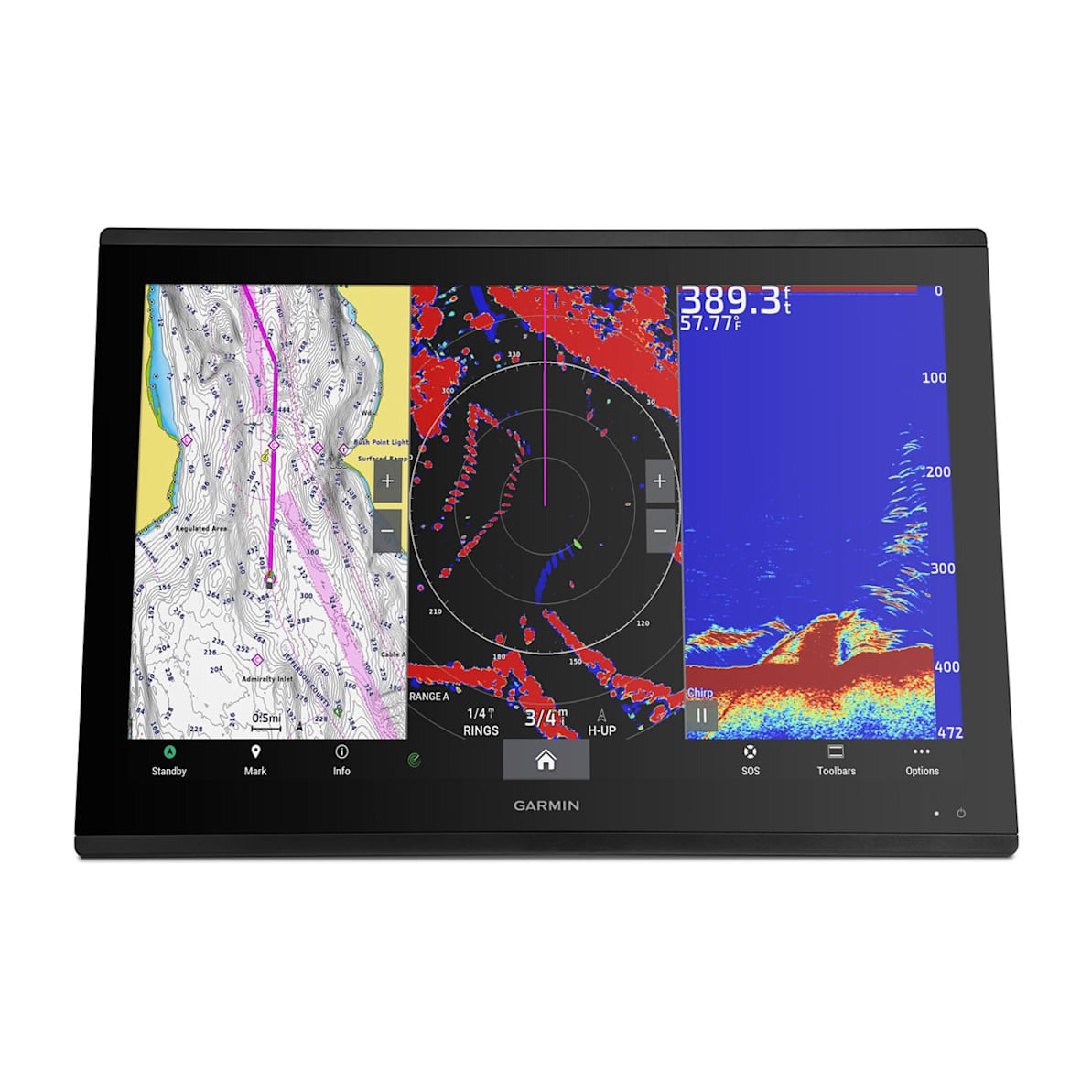 Garmin GPSMAP 8624 Chartplotter, 24in Full HD Touchscreen, US/Canada Garmin Navionics+ Charts, NMEA 2000