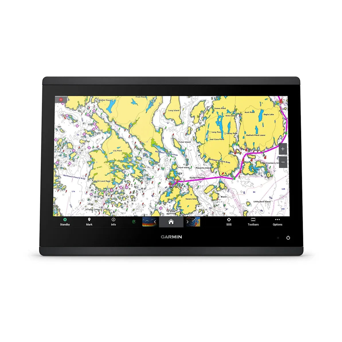 Garmin GPSMAP 1643 GN+ Chartplotter, Non-Sonar, 16 in HD IPS Touchscreen, Garmin Navionics+ Charts, NMEA 2000, IPX7