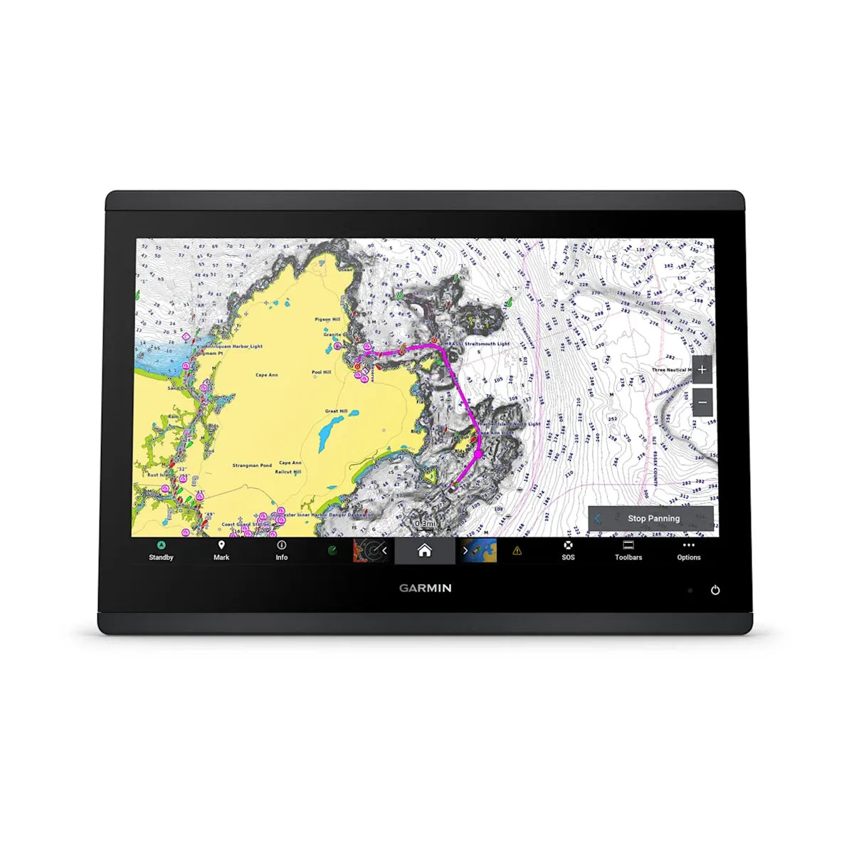 Garmin GPSMAP 1643xsv Chartplotter/Fishfinder, 16 in IPS Touchscreen, Garmin Navionics+ Built-In Charts, Ultra High-Definition SideVü/ClearVü Sonar, 1 kW CHIRP Support, NMEA 2000, Wi-Fi