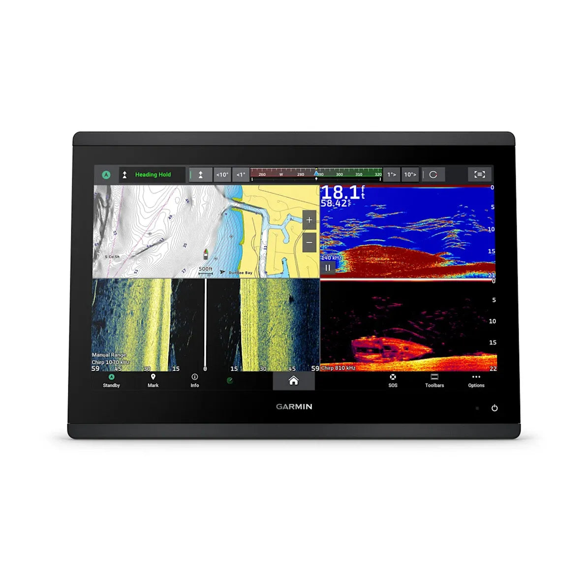 Garmin GPSMAP 1643xsv Chartplotter/Fishfinder, 16 in IPS Touchscreen, Garmin Navionics+ Built-In Charts, Ultra High-Definition SideVü/ClearVü Sonar, 1 kW CHIRP Support, NMEA 2000, Wi-Fi