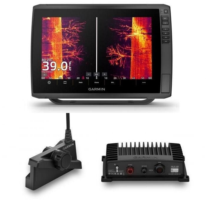 Garmin ECHOMAP Ultra 2 126sv Chartplotter/Fishfinder Bundle, 12in Touchscreen, LiveScope Plus Sonar System, GLS 10 Sonar Module, LVS34 Transducer, Navionics+ U.S. Inland & Coastal