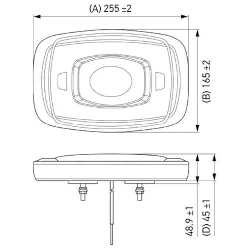 Hella Marine Mini LED Warning Lightbar, 10in, 12-24V, Fixed Mount, Clear Lens, Amber Light