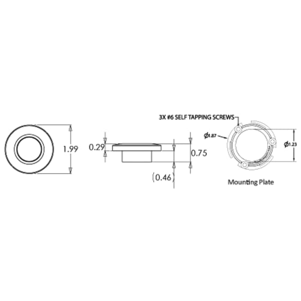 Lumitec Orbit Flush Mount LED Downlight, 10-30V, IP67, Ignition Protected, White/Red Dimming, 5000K White, Brushed Finish
