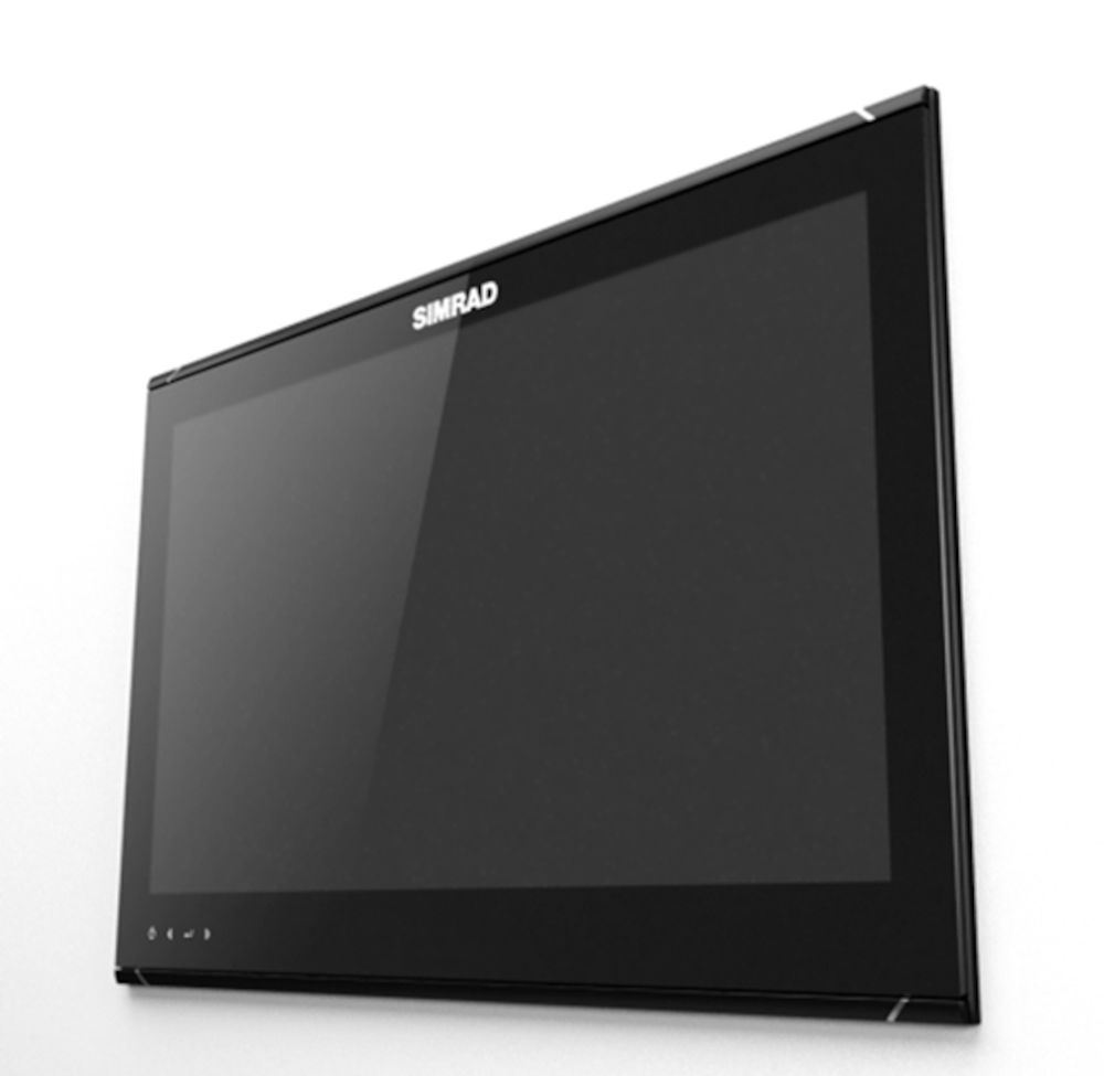 Simrad MO16-T Marine Multi-Touch Monitor, 15.6in, 1000-Nit, 8 mm Flush Mount, 12/24V, HDMI, DVI, Composite