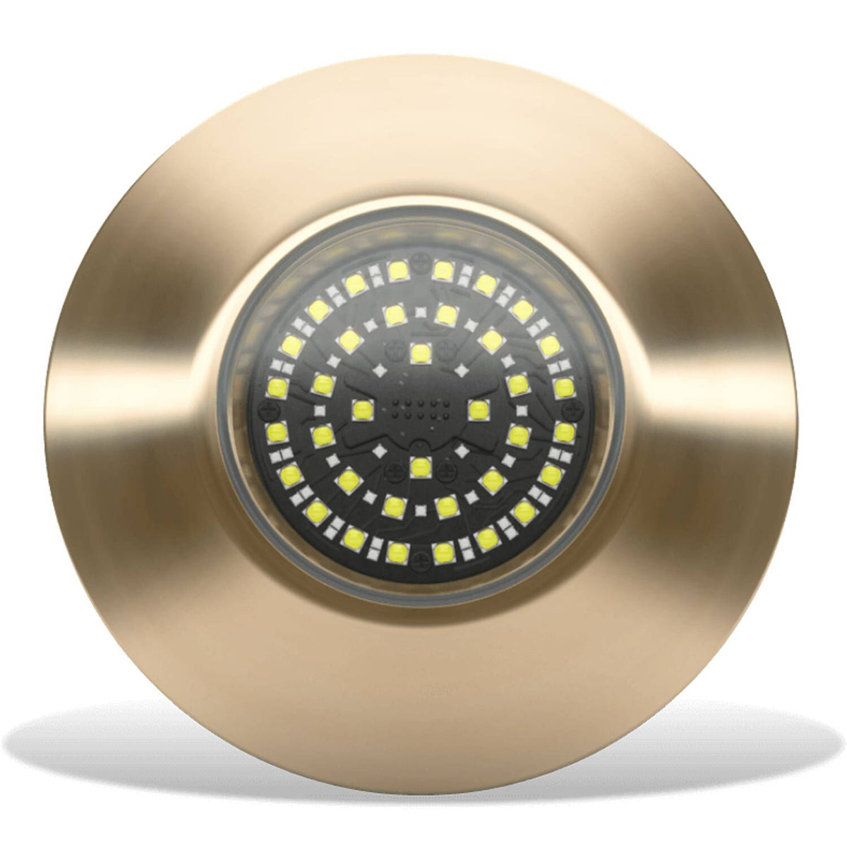 Lumishore SUPRA TIX804 Interchangeable Thru-Hull Underwater LED Light, Dual Color Blue and White, 10.5-31V DC, IP68, 13,500 White Fixture Lumens, 110 Degree Beam, Marine Bronze Body