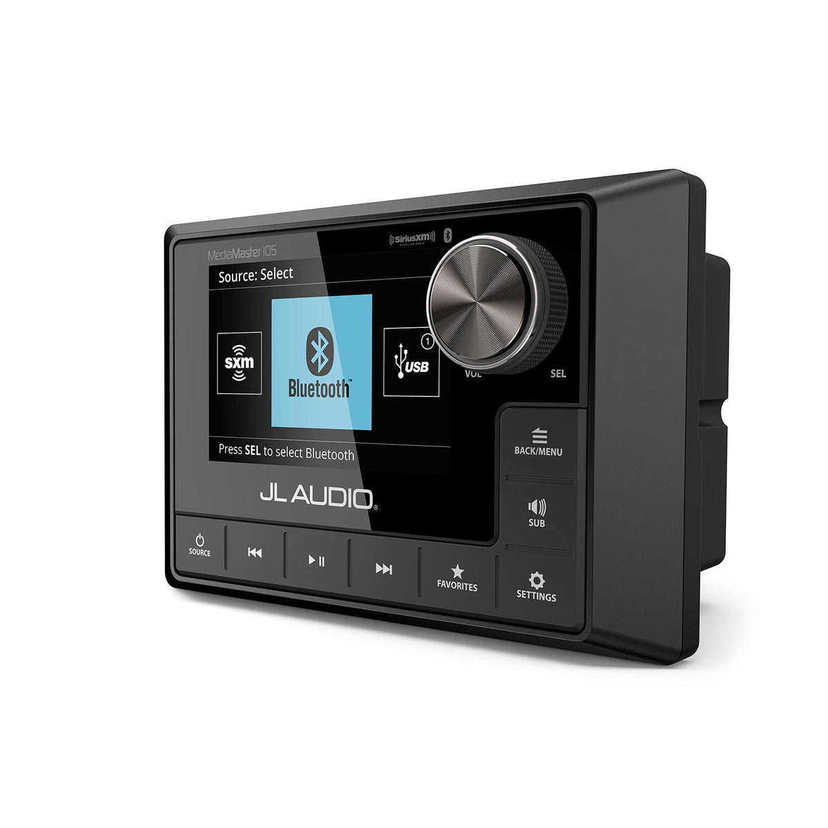 JL Audio MediaMaster 105 MM105 Marine Stereo, NMEA 2000, IP67, 4-Zone, 3.5in Full-Color LCD