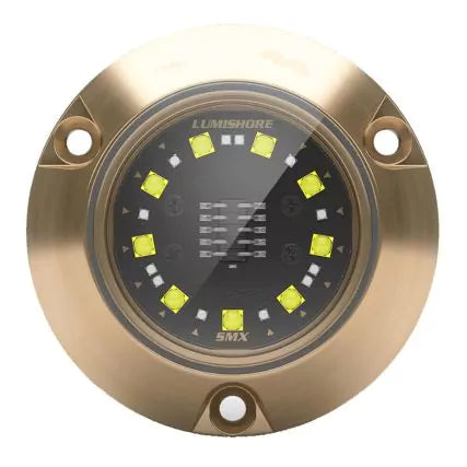 Lumishore ECLIPSE SMX24 Surface Mount Underwater LED Light, Blue Light, 12V DC, 3,100 Fixture Lumens, 90° Beam, Marine Bronze Body