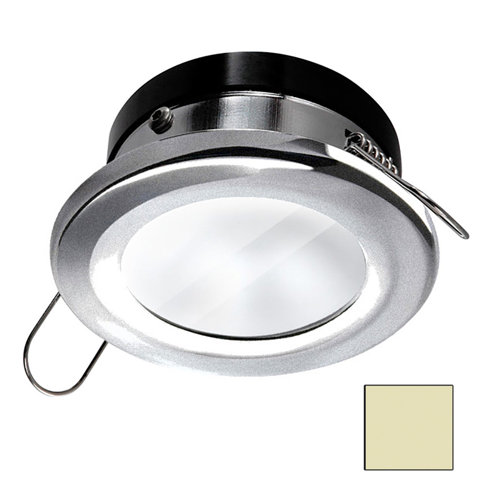 i2Systems Apeiron A1110Z Spring-Mount LED Downlight, 9-30V DC, IP67, 4.5W, 3000K Warm White, 120 Degree Beam, Round Bezel, Brushed Nickel Finish, 0-100% Dimming