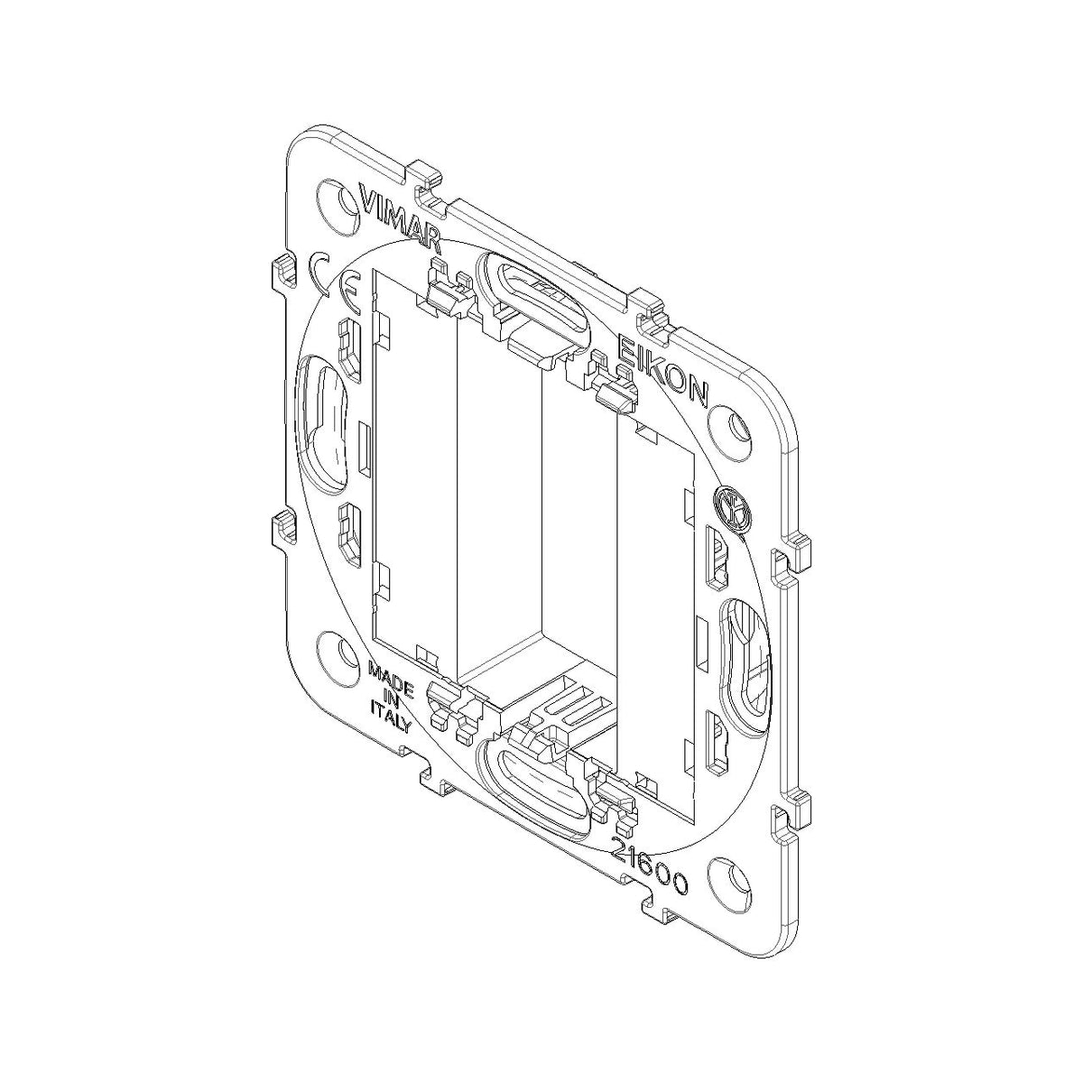 Vimar Eikon 1-Module Mounting Frame, No Screws, For 60 mm or 56 x 56 mm Boxes