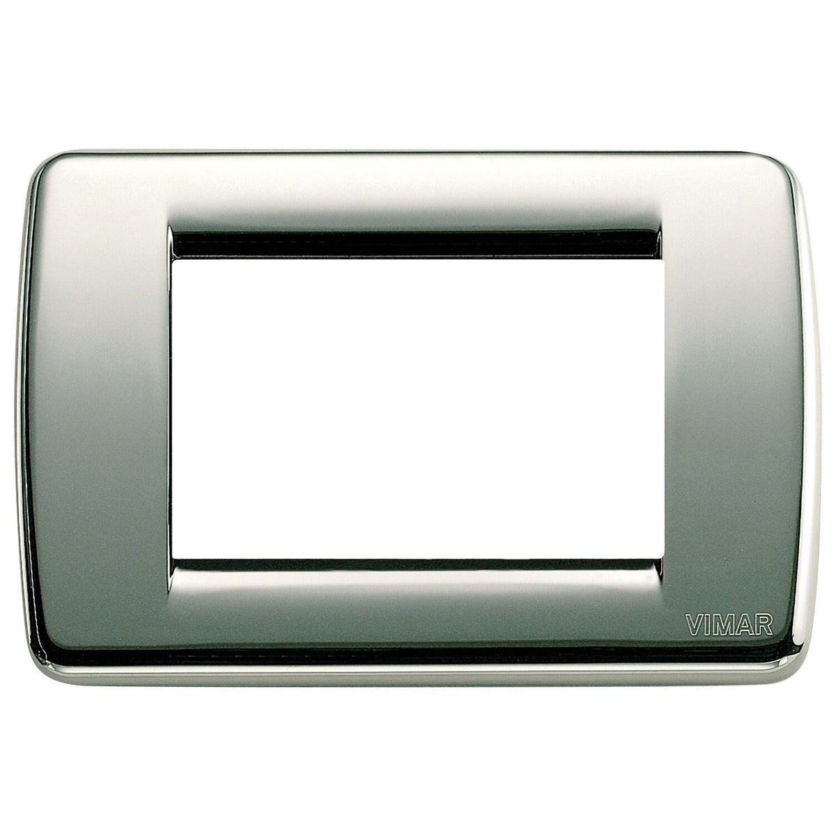 Vimar Idea Rondo 3-Module Cover Plate, Technopolymer, Chrome 36