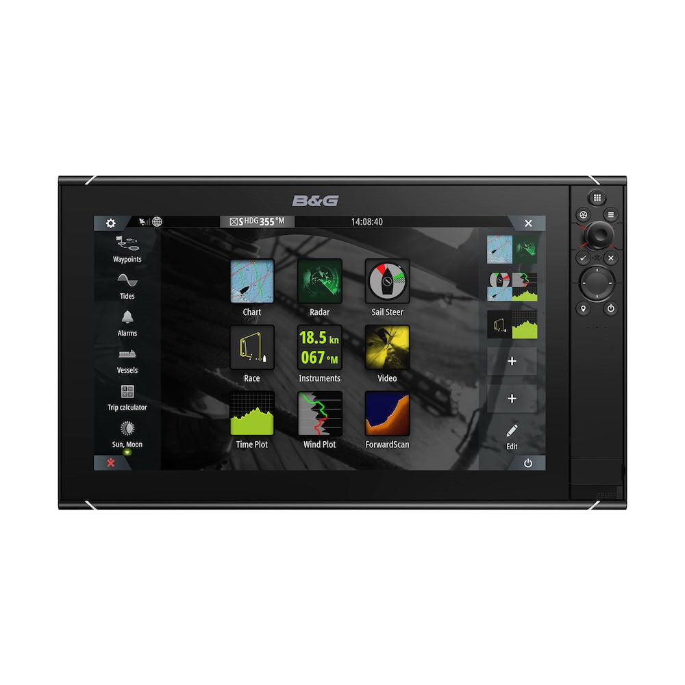 B&G Zeus 3S Multifunction Display, IPX6/IPX7, NMEA 2000, Touchscreen and Keypad, Wi-Fi