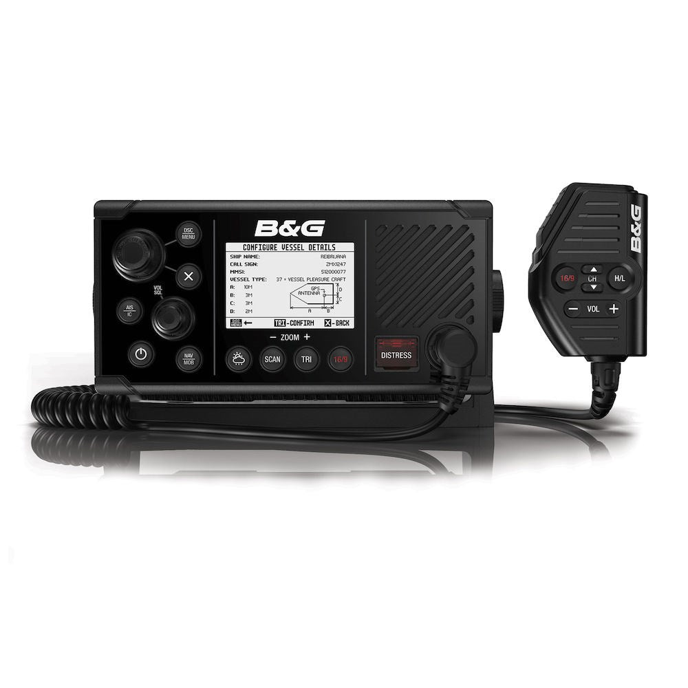 B&G Fixed-Mount VHF Marine Radio, Class D DSC, AIS, NMEA 2000, GPS