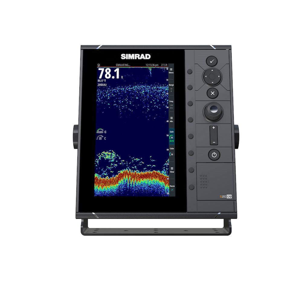 Simrad S2009 Fish Finder, 9 in Portrait 480 x 800 Display, CHIRP Broadband Sonar, 10.8-31.2V, IPX7, NMEA 2000, NMEA 0183, Ethernet