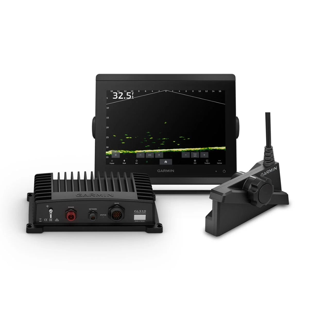 Garmin LiveScope Plus Ice House System, GLS 10 Sonar, LVS34-IF Transducer, Navionics+ Mapping