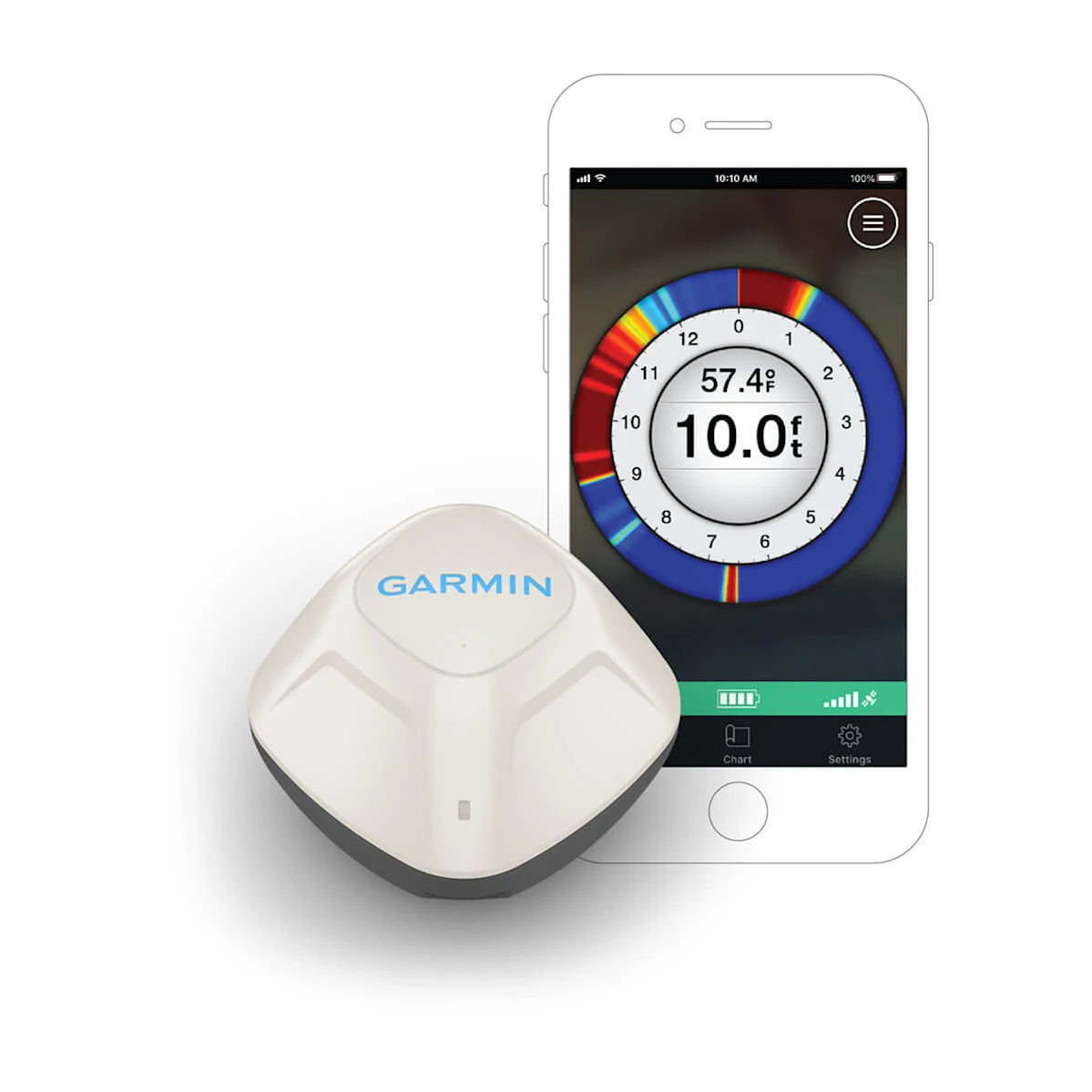 Garmin STRIKER Cast Castable Sonar, 200 ft Wireless Range, IPX7, 2-150 ft Depth, 10 hr Rechargeable Battery