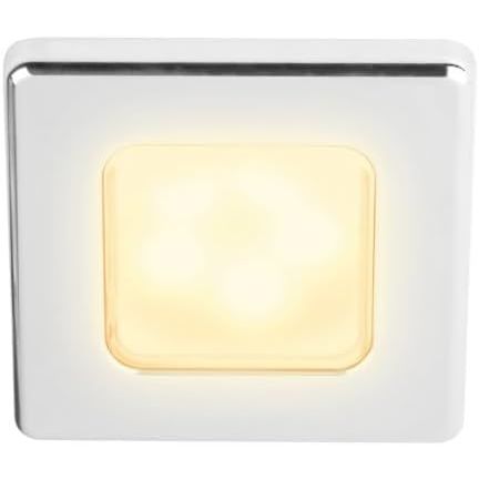 Hella Marine EuroLED 75 Square LED Downlight, 2700K, 3W, IP6K7, Screw Mount
