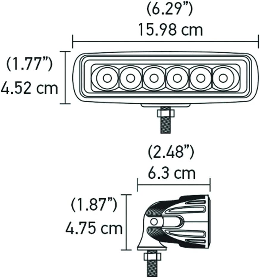 Hella Marine ValueFit Mini 6-LED Flood Light Bar, 10-30V, 18W, Bracket Mount