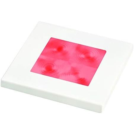 Hella Marine Slim Line Square LED Courtesy Lamp, Red Light, IP67, 60mm Square, 16mm Depth